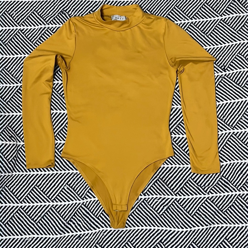 Yellow Collared Long Sleeve Bodysuit